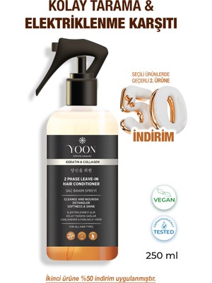 Yoon Kolajen ve Keratin İçeren Besleyici Onarıcı Isı & Elektriklenme Karşıtı Vegan Saç Bakım Spreyi 250ml