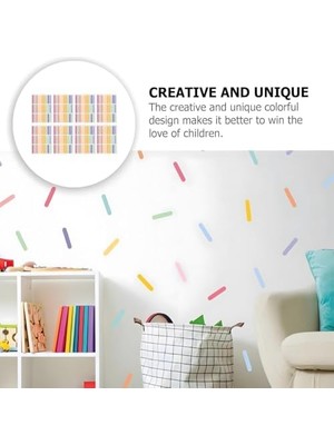 Storemax Duvar Çıkartmaları, Çocuklar Için 8'li Set Dıy Ev Dekorasyonu, Çıkarılabilir Renkli Çıkartmalar, Bebek Odası, Yatak Odası, Oturma Odası, Oyun Odası Için (Konfeti)