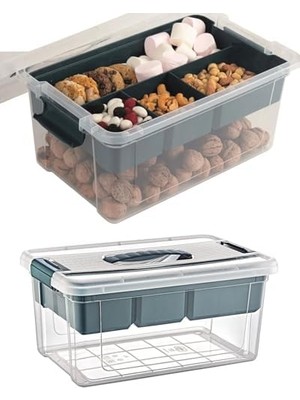 Storemax Büyük Boy Bölmeli Organizer Kutu 9 Litre - Şeffaf Tasarım Saklama Kabı - Ev Araba Saklama Kutusu - Ev Banyo Düzenleyici, Dolap Düzenleyici, Saklama, Kutu, Organizer