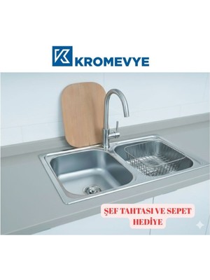 EC-195-D Paslanmaz Çelik Mutfak Evyesi- 50X80 Desenli