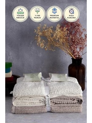 Storemax Pamuk 6 Parça Havlu Hamam Seti (Bej Krem)