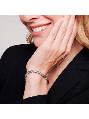 Energetix Zirkon Taşlı Klasik Manyetik Bileklik - gümüş renkli varyant