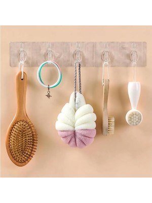 Storemax 5'li Şeffaf Süper Yapışkan Duvar Askısı - Banyo ve Mutfak Düzenleyici