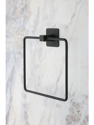 Storemax Yapışkanlı Kare Havluluk Havlu Askısı Havlu Asacağı Siyah