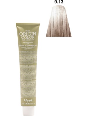 Nook Origin Color Profesyonel Saç Boyası 100ml - Açık Bej Küllü Soğuk Sarı(9.13-KÜLLÜ DORE SOĞUK)
