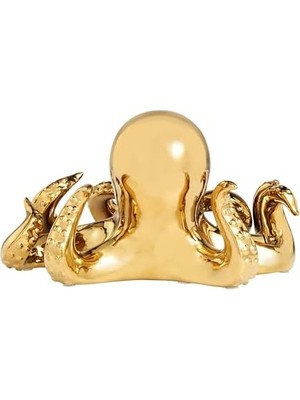 Storemax Deco 79 Seramik Ahtapot Dekoratif Heykel Dokulu Dokunaçlı Ev Dekorasyonu Heykeli, Vurgu Heykelcik 30,48 cm x 27,9 cm x 17,78 Cm, Altın