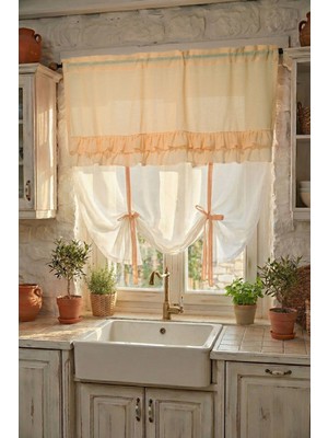 Cotton Maison Country Style Potlu Perde Çift Fırfırlı