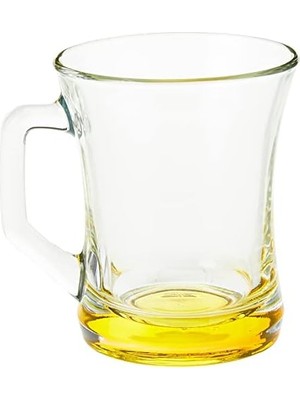 Storemax Gürallar, ZPL404 Zen, Thee Glazen Met Handvat Macchiato Cacao Bont Cay Bardagi, Kulplu, 6'lı, Renkli