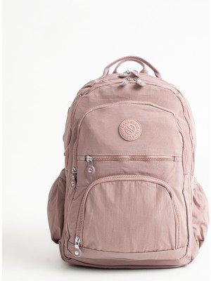 Sanmorris Unisex Suya Dayanıklı Krinkıl Kumaş Çok Gözlü Orta Boy Laptop Okul Ve Sırt Çantası