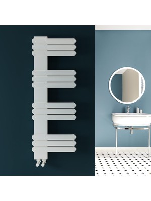 Lojimax Alüminyum Dekoratif Havlupan Nummo 1410X450 mm 15 Dilim Mat Beyaz | 878 W Yüksek Isıl Güç | 5 Yıl Üretici Garantisi