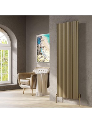 Lojimax Alüminyum Çift Panel Yatay Radyatör Bamboo Double 600X959MM 8 Dilim Dokulu Antrasit Gri | 1048 W Yüksek Isıl Güç | 5 Yıl Üretici Garantisi