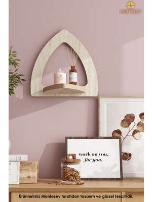 Montesev Ahşap Dekoratif Duvar Rafı ( MTSV-717 )