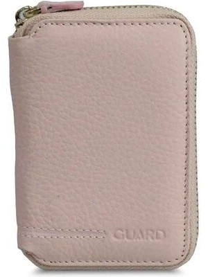 Guard Fermuarlı Pudra Deri Mini Cüzdan