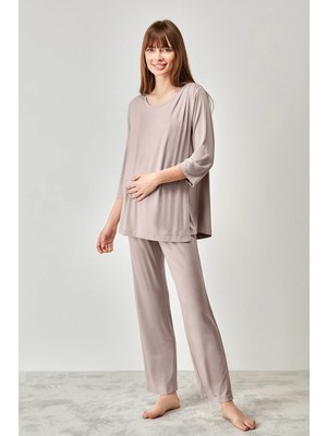 Catherine's Yumuşak Dokulu Hamile Pijama Takımı