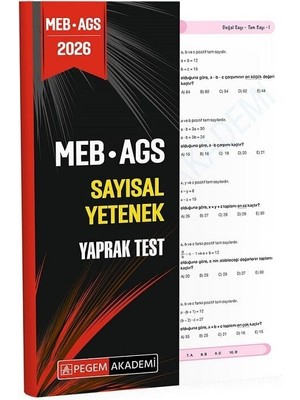 Pegem 2026 Meb-Ags Sayısal Yetenek Yaprak Test Pegem Akademi Yayınları