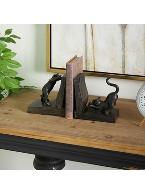 Storemax Deco Polystone Kedi Kitap Desteği Için Çift Kitap LOVERS-(44690)
