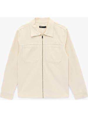 Koton Regular Fit Uzun Kollu Cep Detaylı Fermuarlı Gömlek Ceket