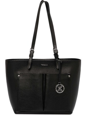 Tergan Siyah Hakiki Deri Kadın Omuz Çantası - S25K1BC80529-A41