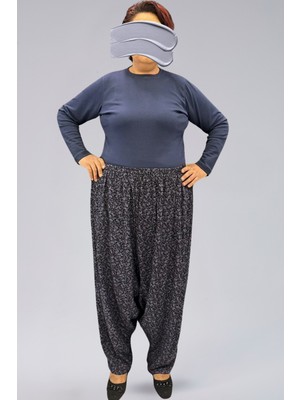 En Woman Mor Şal Desenli Viskon Kumaş Kadın Şalvar