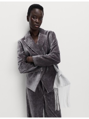 Marks & Spencer Dokulu Kadife Blazer Ceket