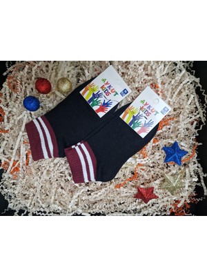Lia Underwear Çizgi Desenli Çocuk Çorabı 2' Li