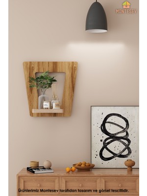 Montesev Ahşap Dekoratif Duvar Rafı ( MTSV-852 )