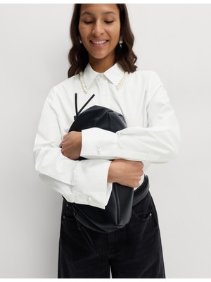 Marks & Spencer Inci Detaylı Saf Pamuk Oversize Gömlek