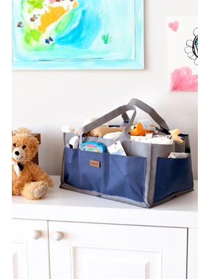 Hamur Anne Bebek Bakım Çantası M - Yenidoğan Alt Açma Değiştirme Düzenleyici Organizer - Lamitela Gri-Laci