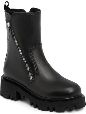 Tergan Siyah Hakiki Deri Kadın Bot - K25K1BT68491-A23