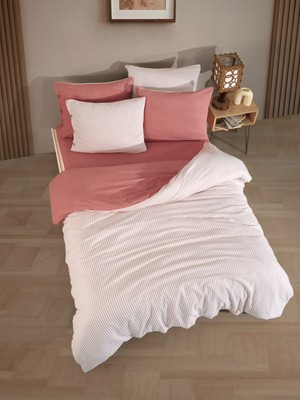 Cottonest Çizgili Nevresim Takımı Tek & Çift Kişilik – Yumuşak Dokulu, Modern Tasarım, Çok Renkli