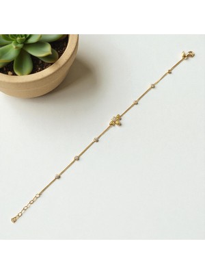 Nova Grup Arı Figürlü Zirkon Taşlı 14 Ayar Altın Bileklik