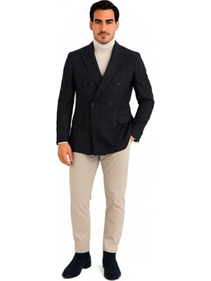 Blu Klasik Kuruvaze Ceket