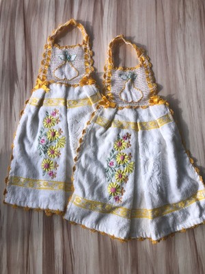 Mor Tırtıl Çeyizlik Gelin Işi Mutfak Havlusu Ikili Paket