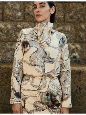 Marks & Spencer Desenli Ipek Karışımlı Bluz