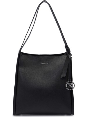 Tergan Siyah Hakiki Deri Kadın Omuz Çantası - S25K1BC80458-U9G