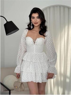 Faylora Oxfo Göğüs Bağlamalı Elbise