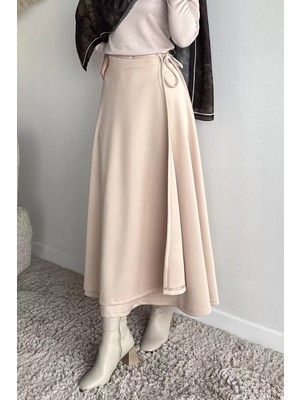 Julude Bel Bağlama Detaylı Kiloş Scuba Tesettür Etek P-00019656