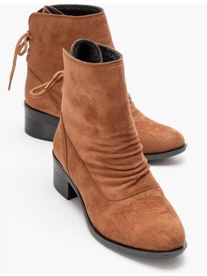 Ccway Ön Kırışık Arkadan Bağlı Kadın Bot TABA SÜET