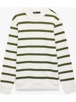 Koton Uzun Kollu Bisiklet Yaka Şardonlu Regular Fit Sweatshirt