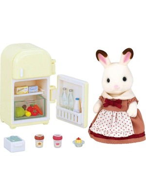 Belle Fusion Bfs  Sylvanian Families Çikolata Kulaklı Tavşan Anne ve Buzdolabı Seti 5014