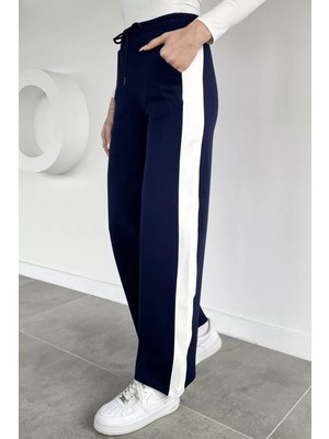 Gülseli Kadın Bel Lastikli Yüksek Bel Yan Şerit Detaylı Eşofman Altı P-00019815