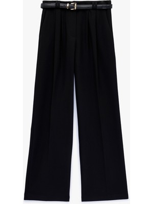 Koton Cepli Düz Paça Uzun Kemerli Kumaş Pantolon