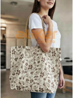 Atiker Dokuma Ham Bez Omuz Çantası 35X40 cm Ultra Lüks