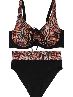 Pierre Cardin Kaplı Kesim Balenli Bağcık Detaylı Bikini Takımı