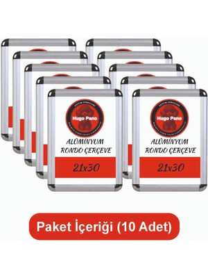 Hugo Kırtasiye A4 Rondo (21X30) Çerçeve Alüminyum 10 Adet