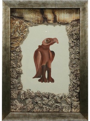 E38 El Işçiliği  Kartal Ritonu Kumaş Boyama Tablo 70*50 cm -6432