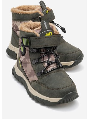 Ccway Kancalı Lastikli Çocuk Bot Haki Bej