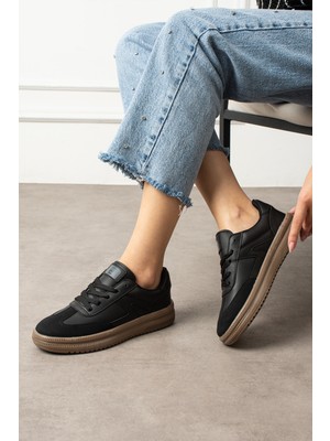 Eformoda Siyah Unisex Kadın Günlük Kullanıma Uygun Sneaker Yumuşak Tabanlı Spor Ayakkabı 501A