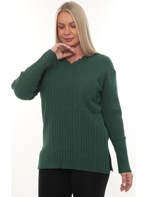 Kadın Uzun Kollu Triko Kazak Bluz Penye Anne Merdiven Yaka Kışlık Mevsimlik Dört Mevsim