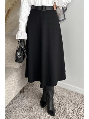 Julude Kemer Aksesuarlı Tesettür Kiloş Etek P-00019841